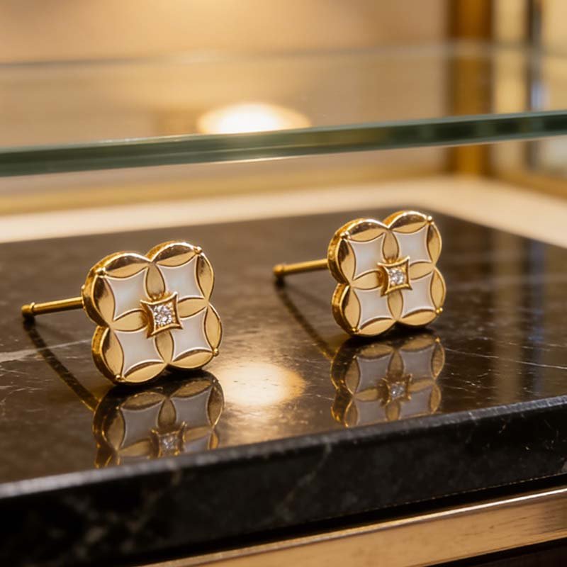 Floral Message Stud Earrings